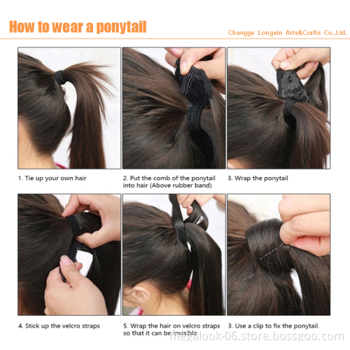 Most Popular 100 Unprocessed Virgin Remy Brazilian Virgin Hair Pieces Human Hair Ponytail